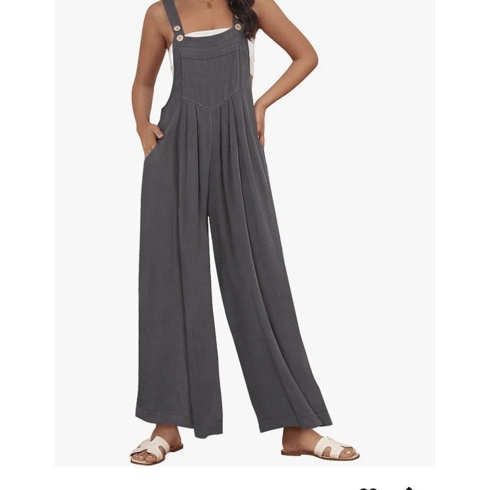 NWT Beach Vacation Relaxed Jumpsuit Overalls Wide Leg GorpCore Granola Girl XL
